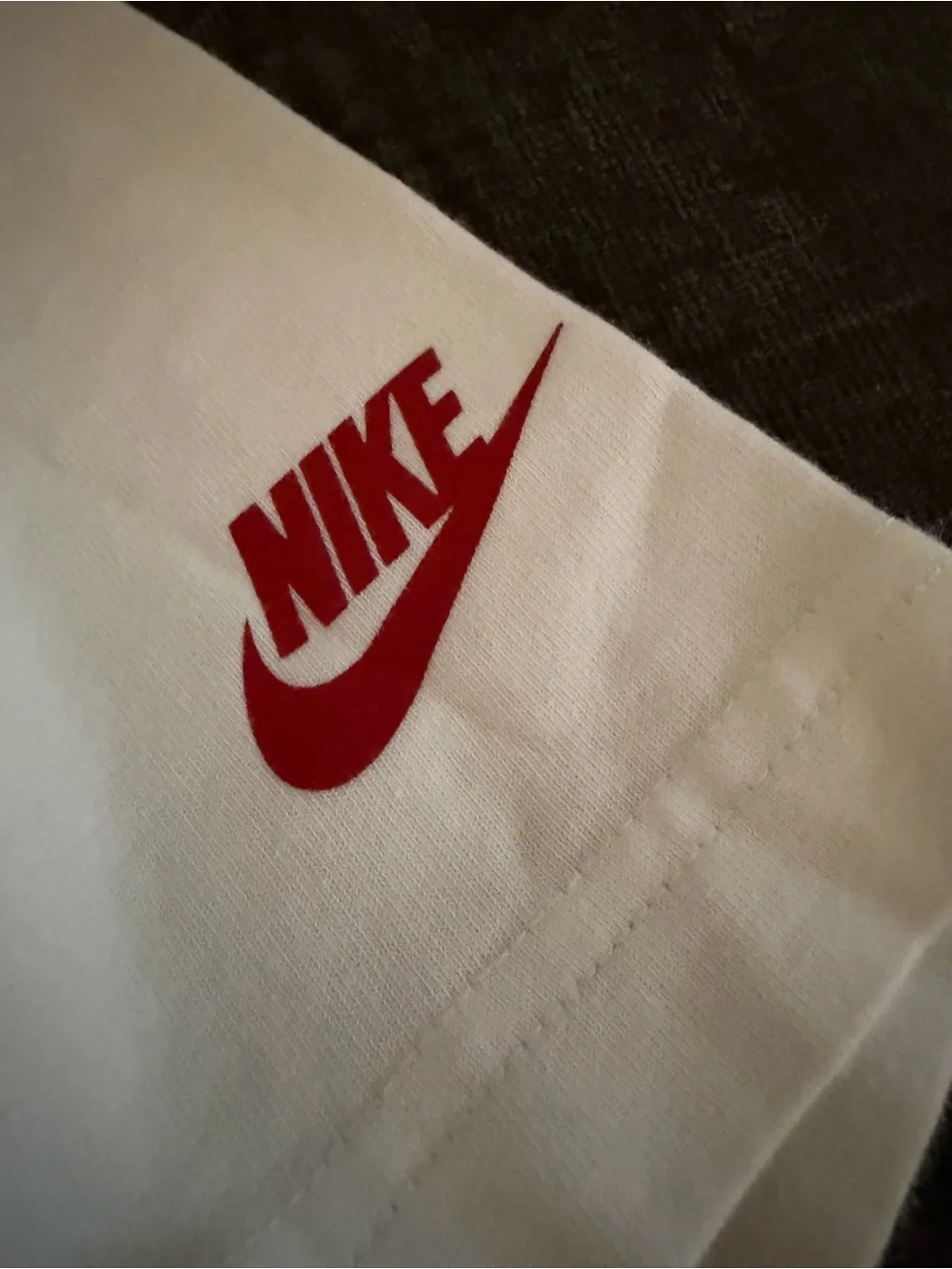 Jordan White Graphic Tee with Red Logo Sz M
